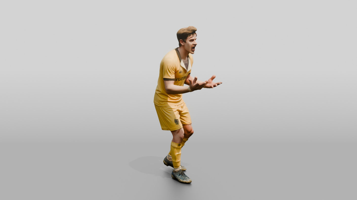 Soccer Player Shouting at the Referee
