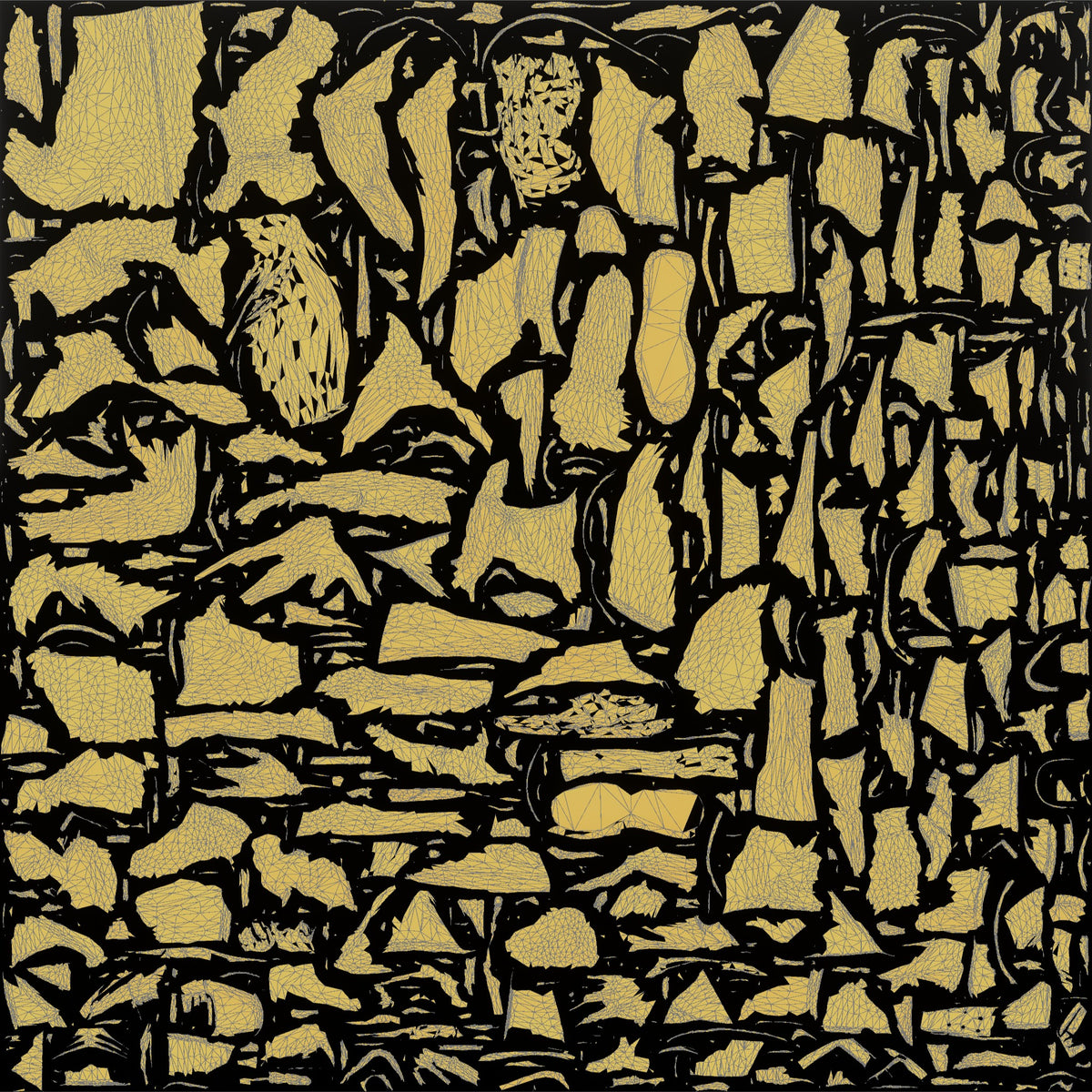 Man Squatting with Chalk Residue - UV layout, metallic roughness map