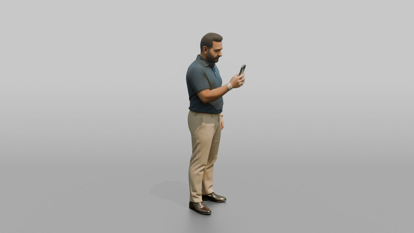 Vacationer Wearing Smart Casual Linen Polo And Trousers