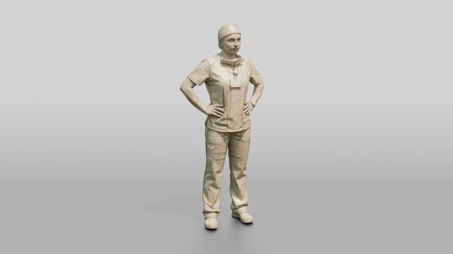 Young Hispanic Woman Doctor with Hands on Hips