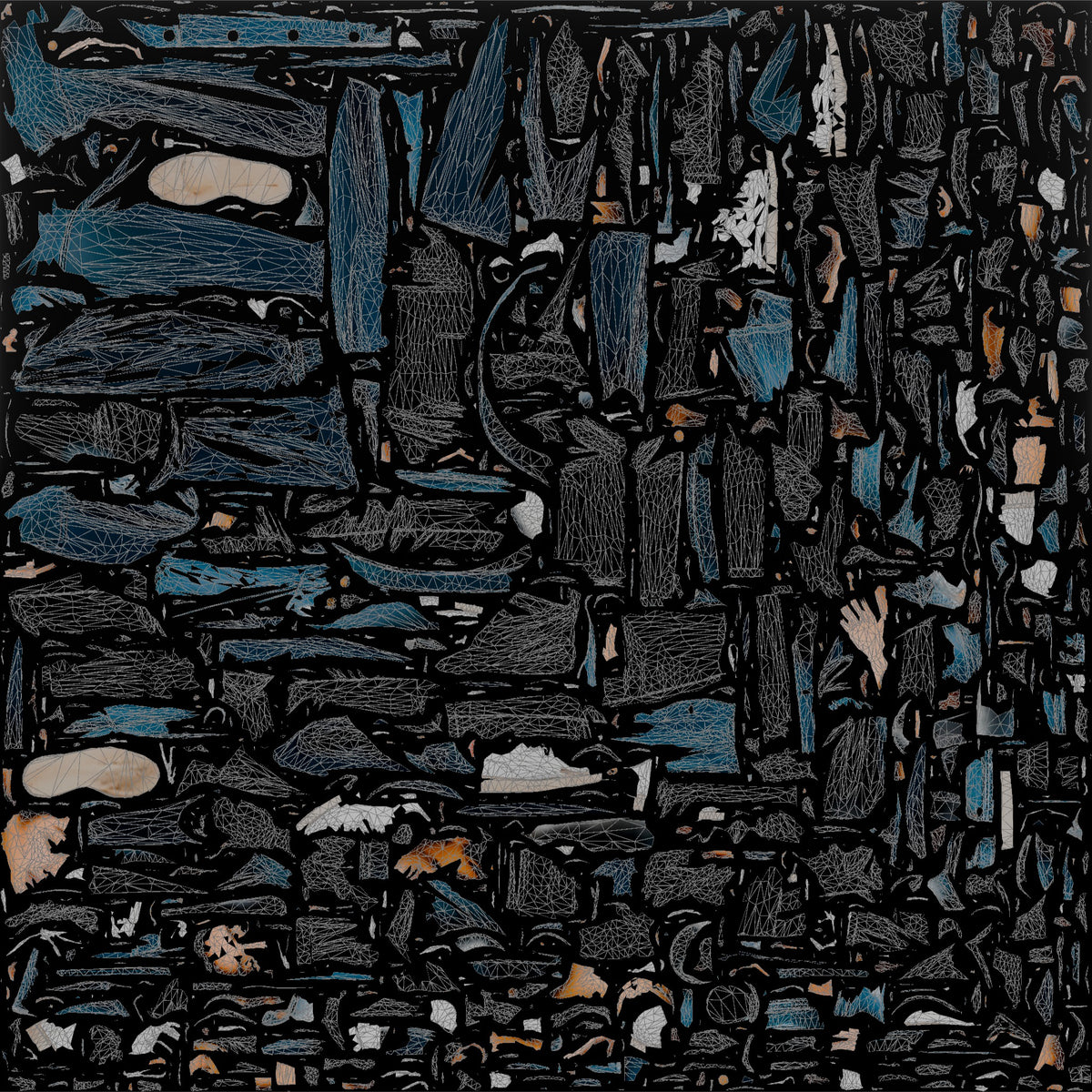 Homeless Woman Adjusting an Oversized Denim Jacket - UV layout, base color map