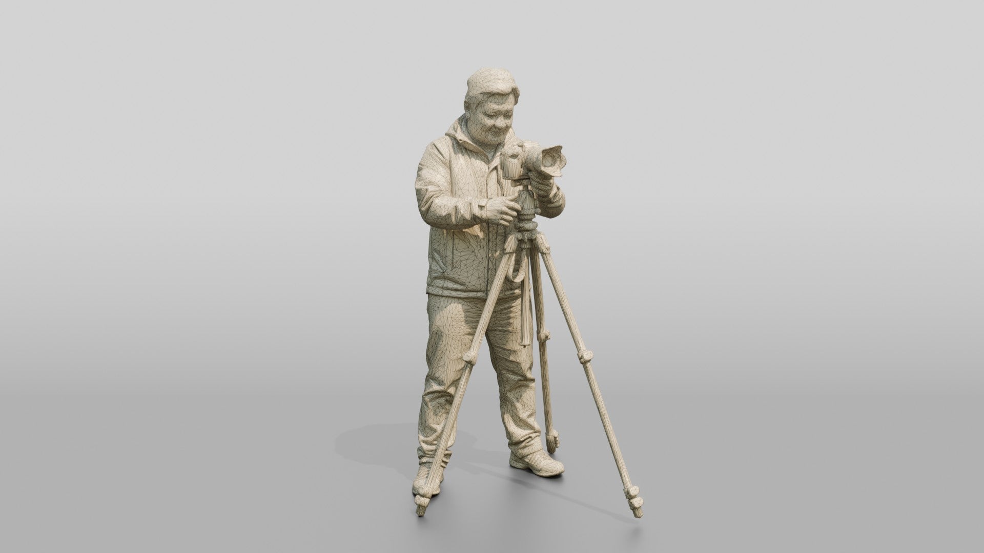 Chinese Man Photographer with Camera Tripod