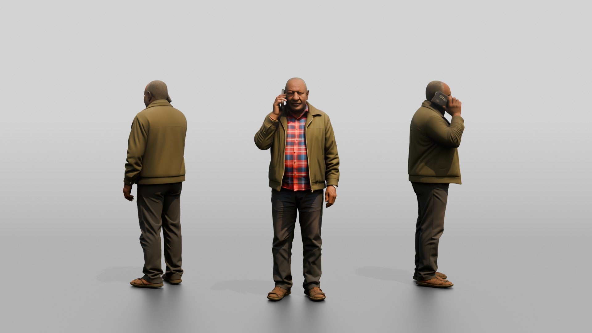 Elderly African Man Talking on the Phone