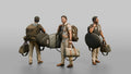 Traveler Carrying A Surfboard And Backpack