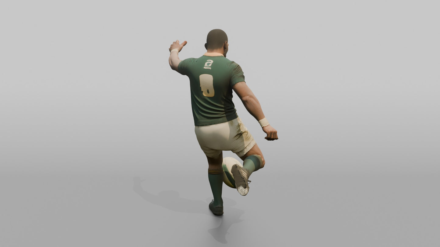 Back Line Player Executing a Grubber Kick