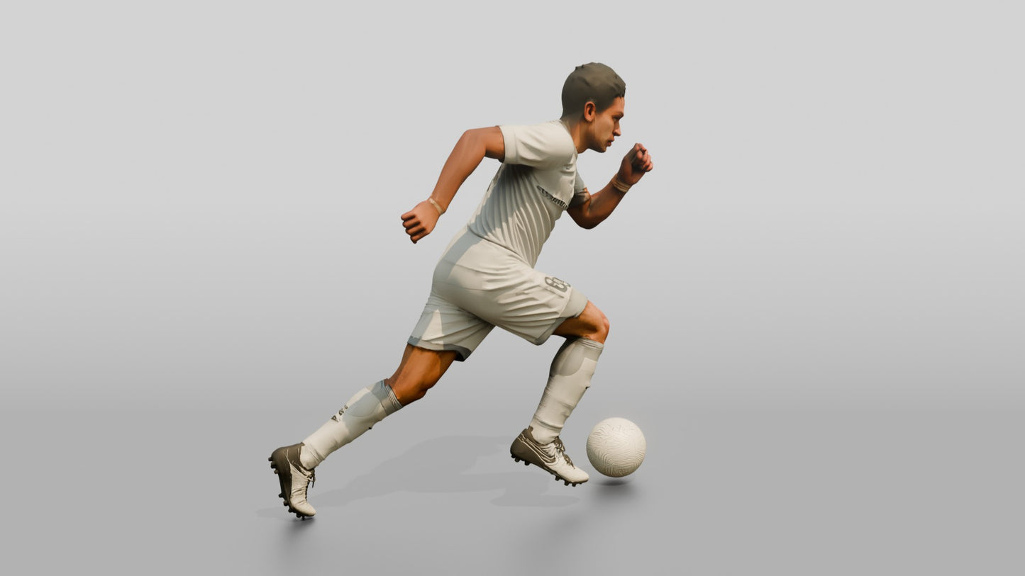 Soccer Player Sprinting for the Ball