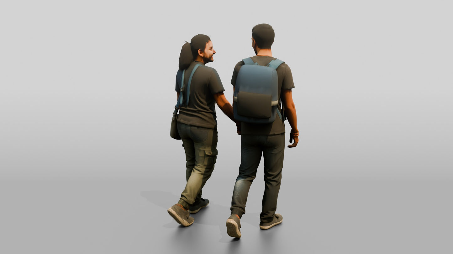 Young South Asian Couple Walking