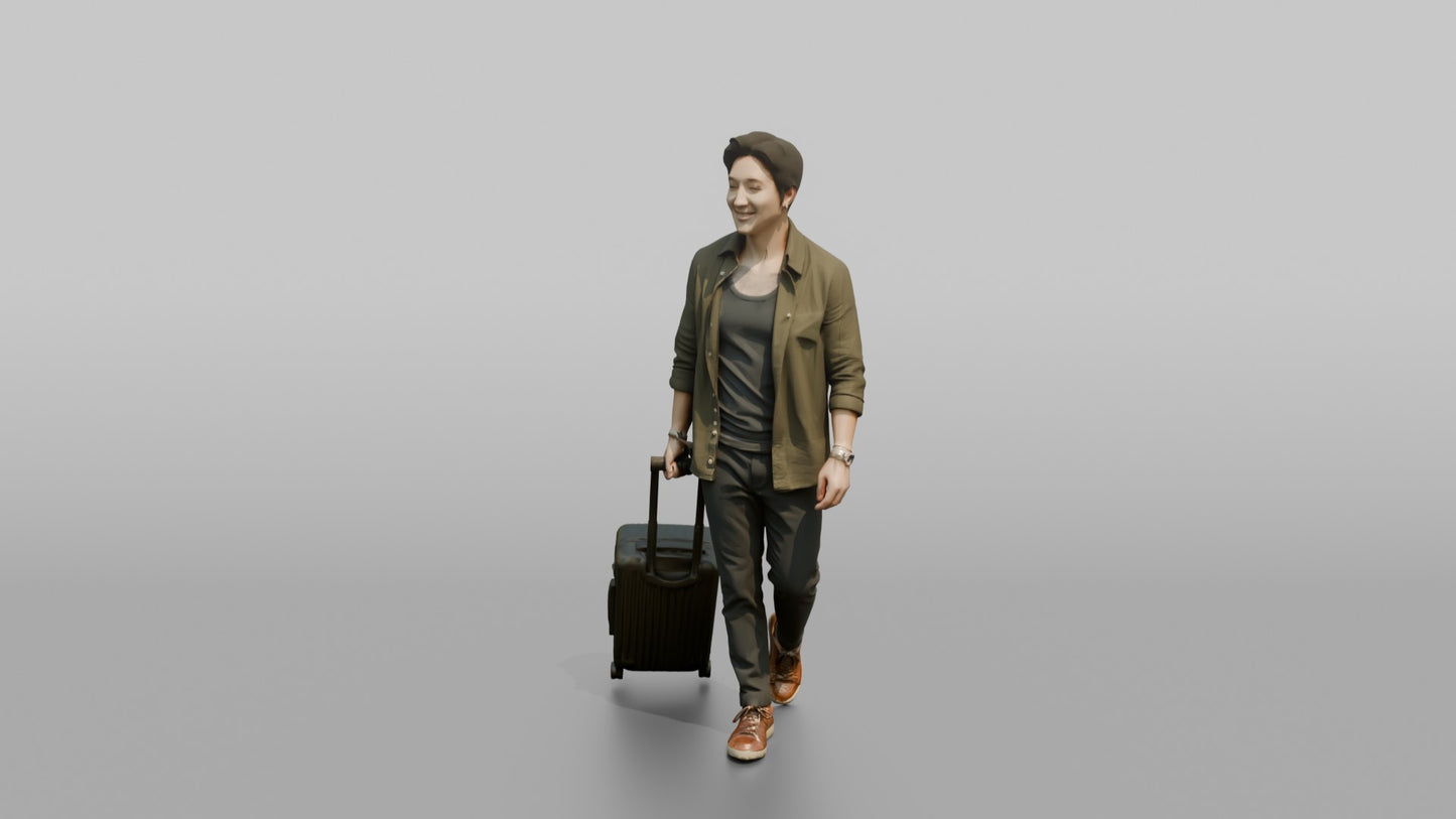 Vacationer Wearing Open Shirt Over Vest