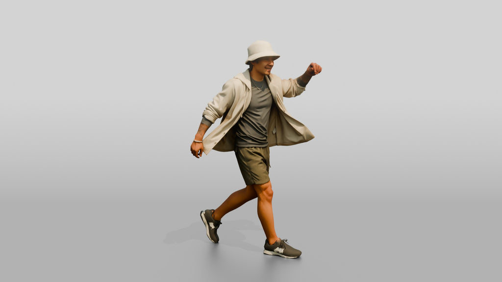 Man Shaking Out Open Linen Hoodie