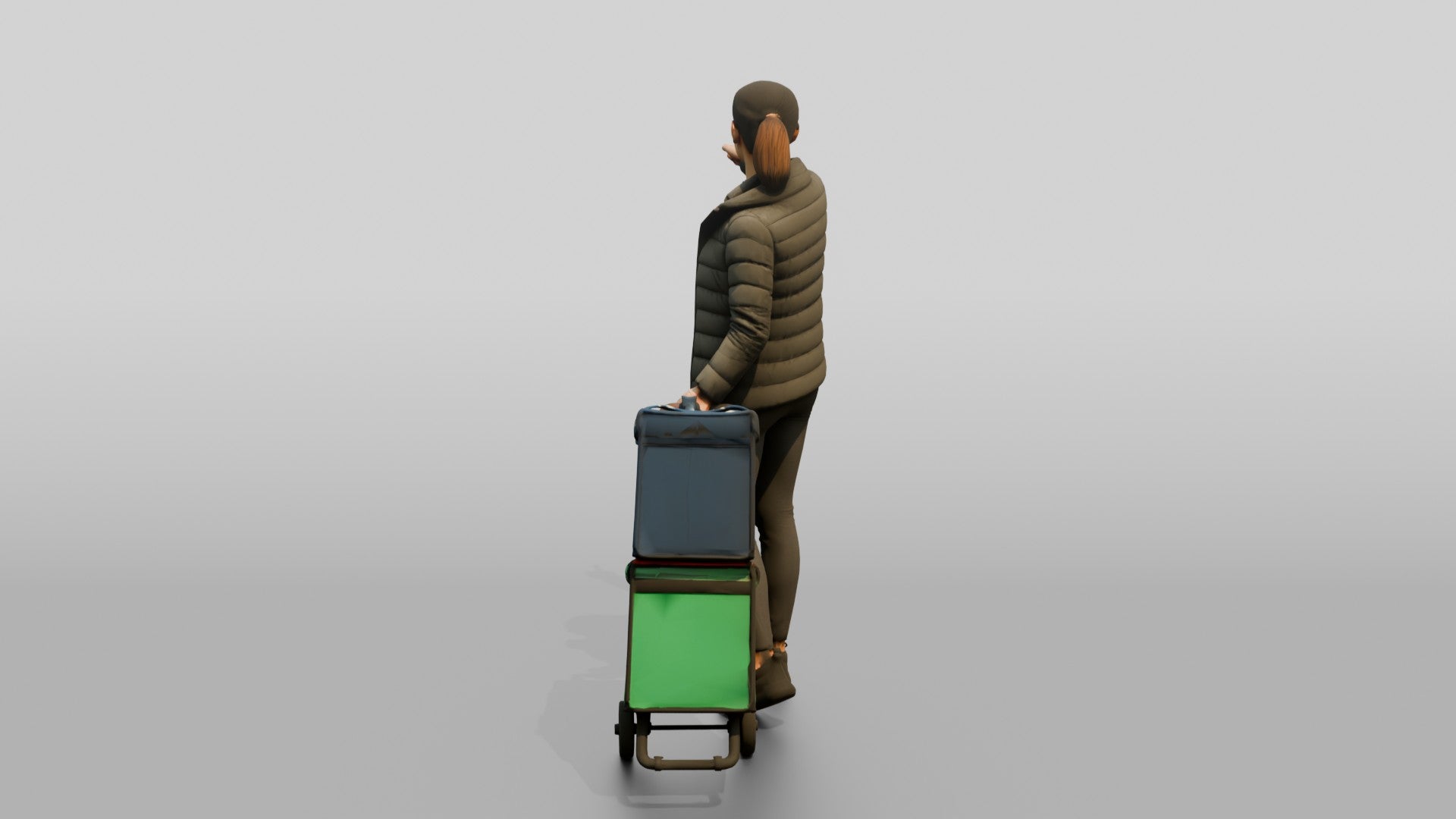 Woman with Delivery Cart