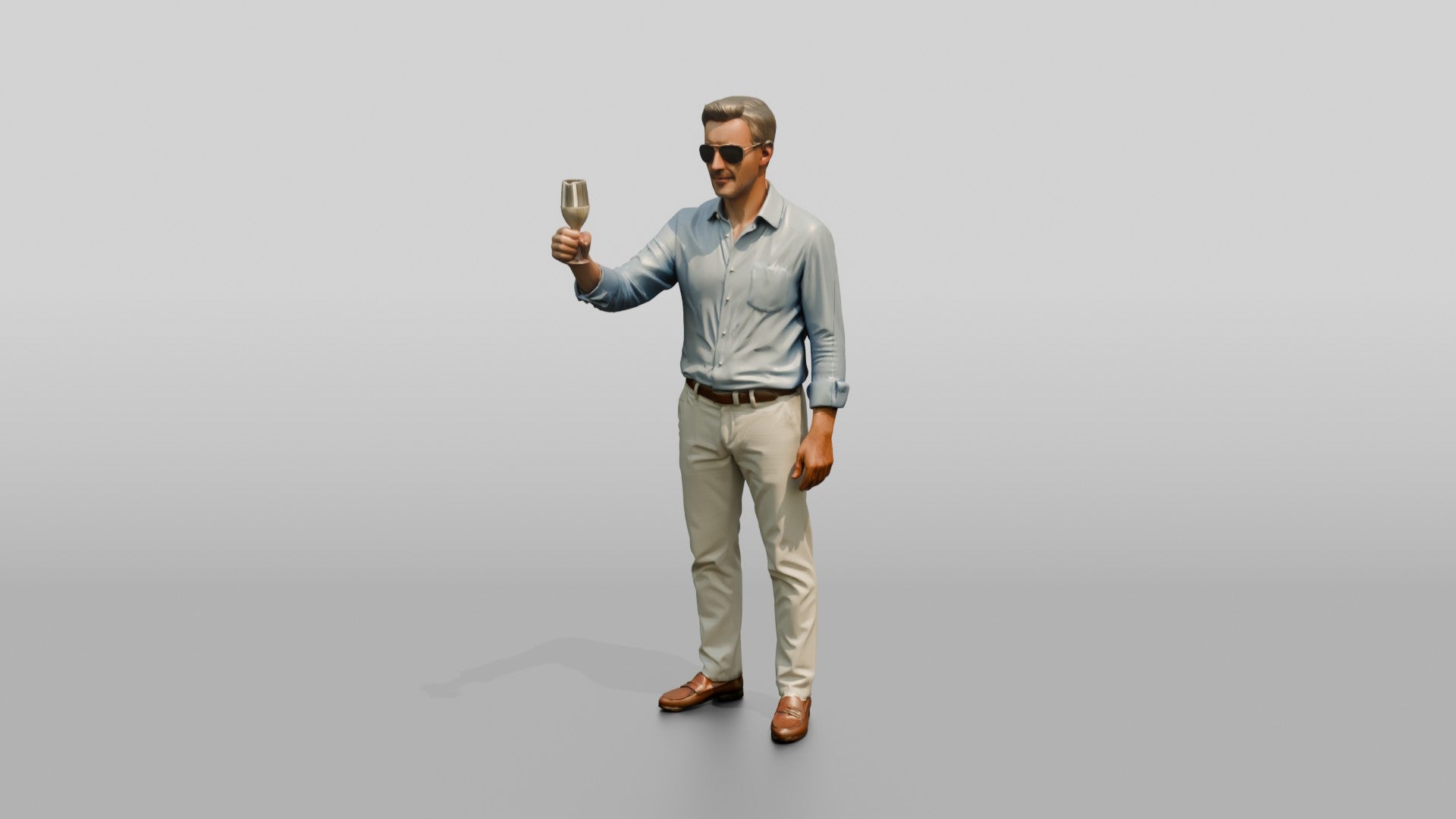 Relaxed Man with a Sunset Drink