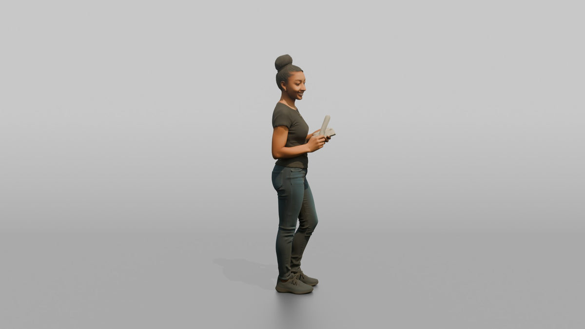 Nail Technician Man Holding A Nail File And Buffer - 3D character model, view 2