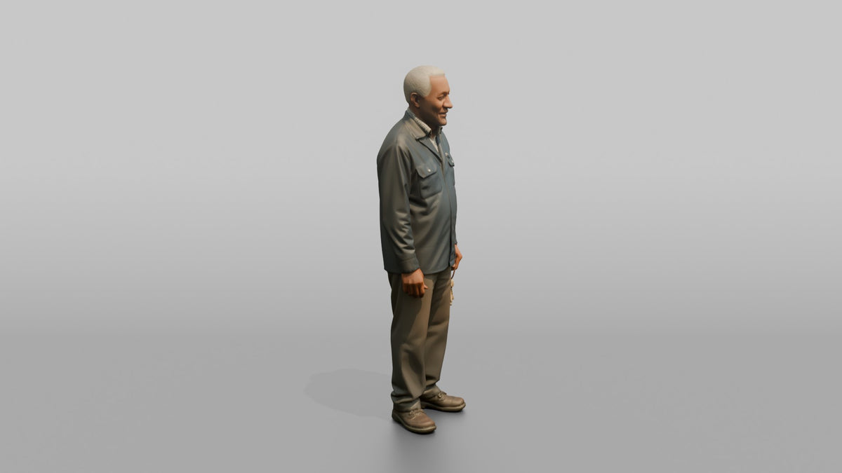 Man Store Owner Holding A Set Of Keys - 3D character model, view 2