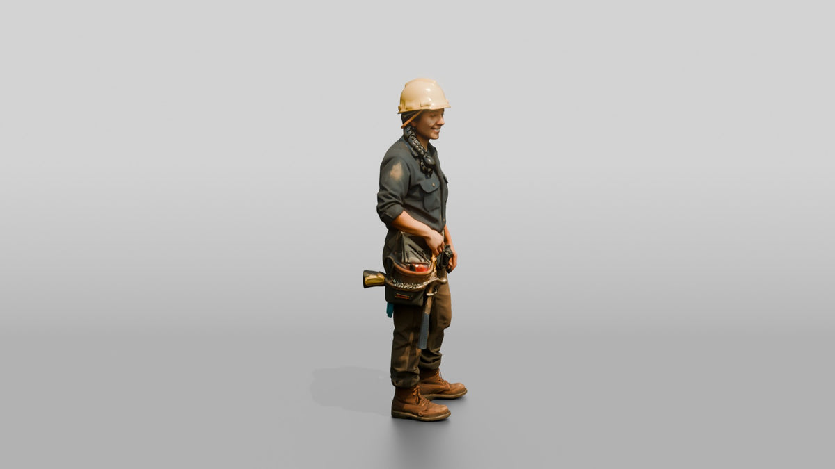 Construction Worker Woman 98 - 3D character model, view 2