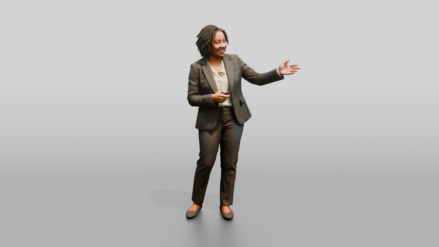 Businesswoman Gesturing in Presentation
