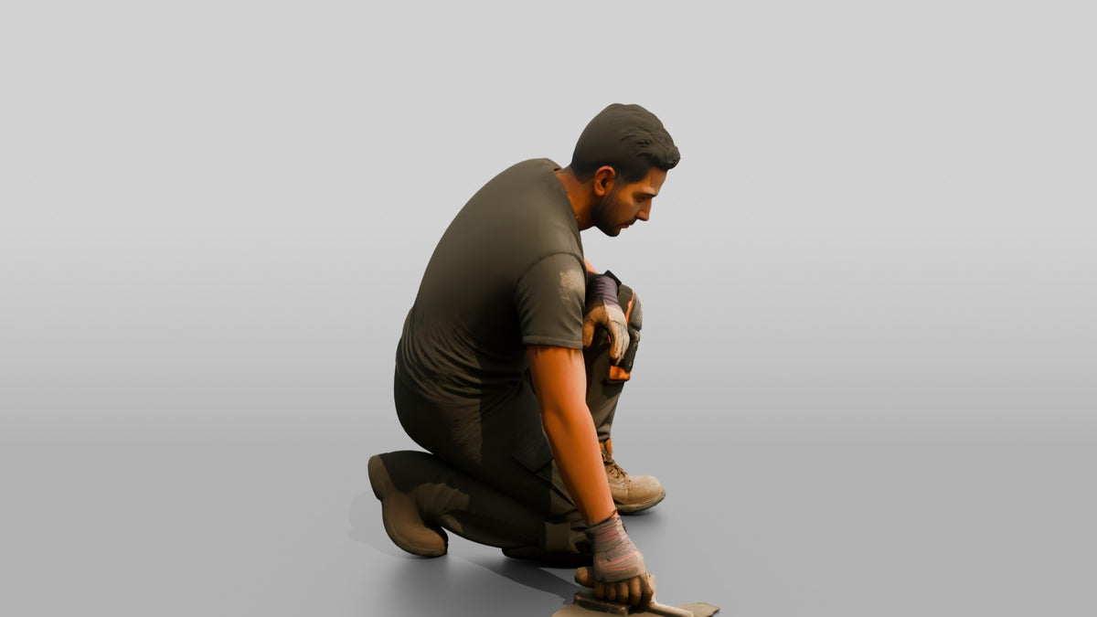 Construction Worker Man 23 - 3D character model, view 2