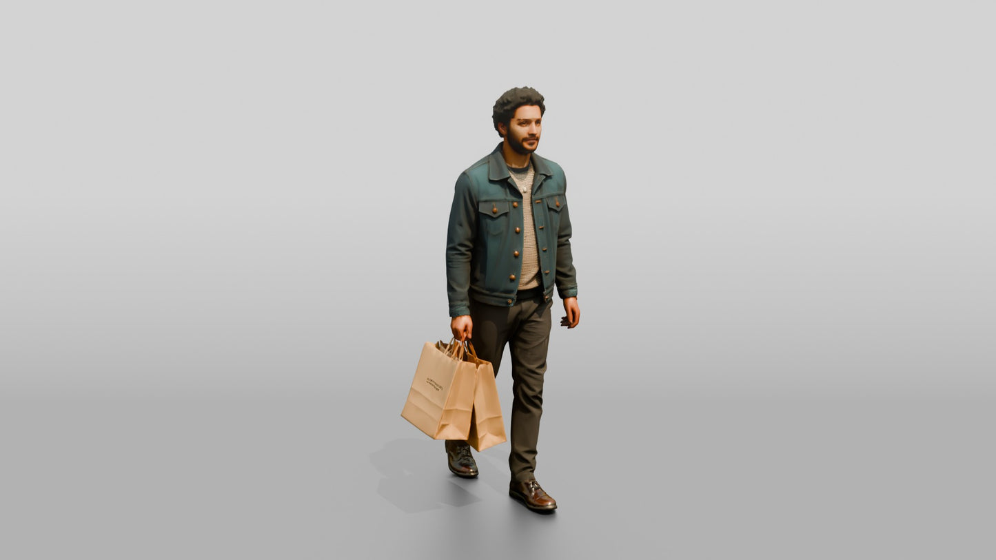 Afro-Latino Man in Casual Denim Jacket