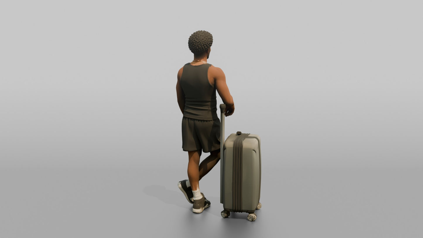 Vacationer Wearing Sleek Black Tank Top