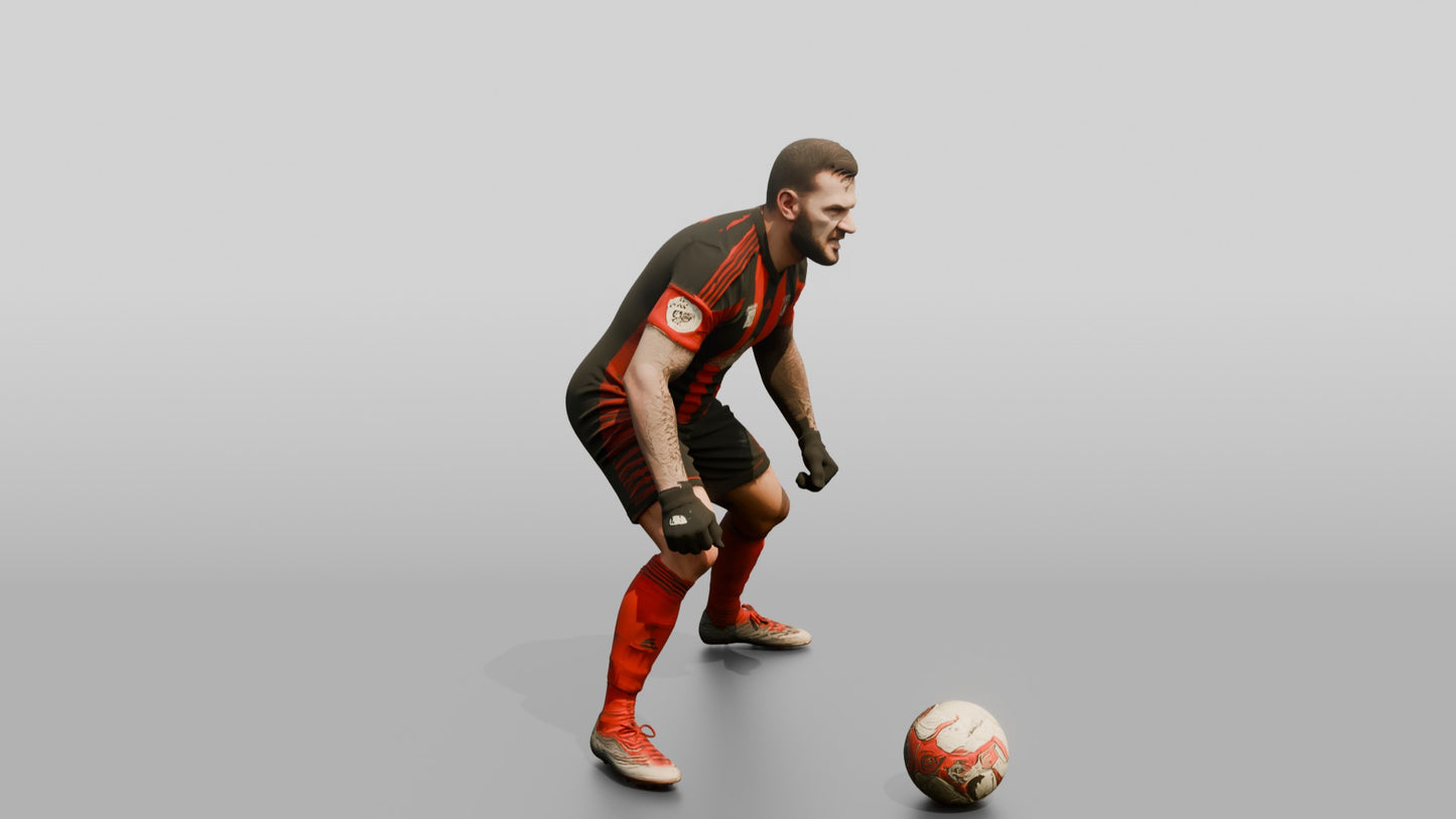 Soccer Player Volley Pass