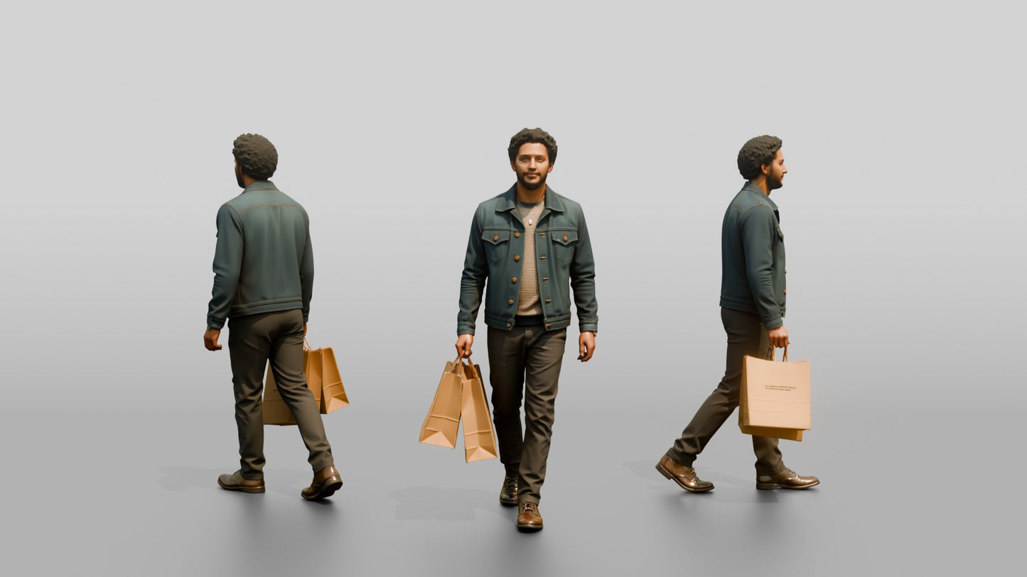 Afro-Latino Man in Casual Denim Jacket
