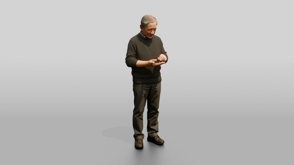 Homeless Man Counting Coins in His Open Palm