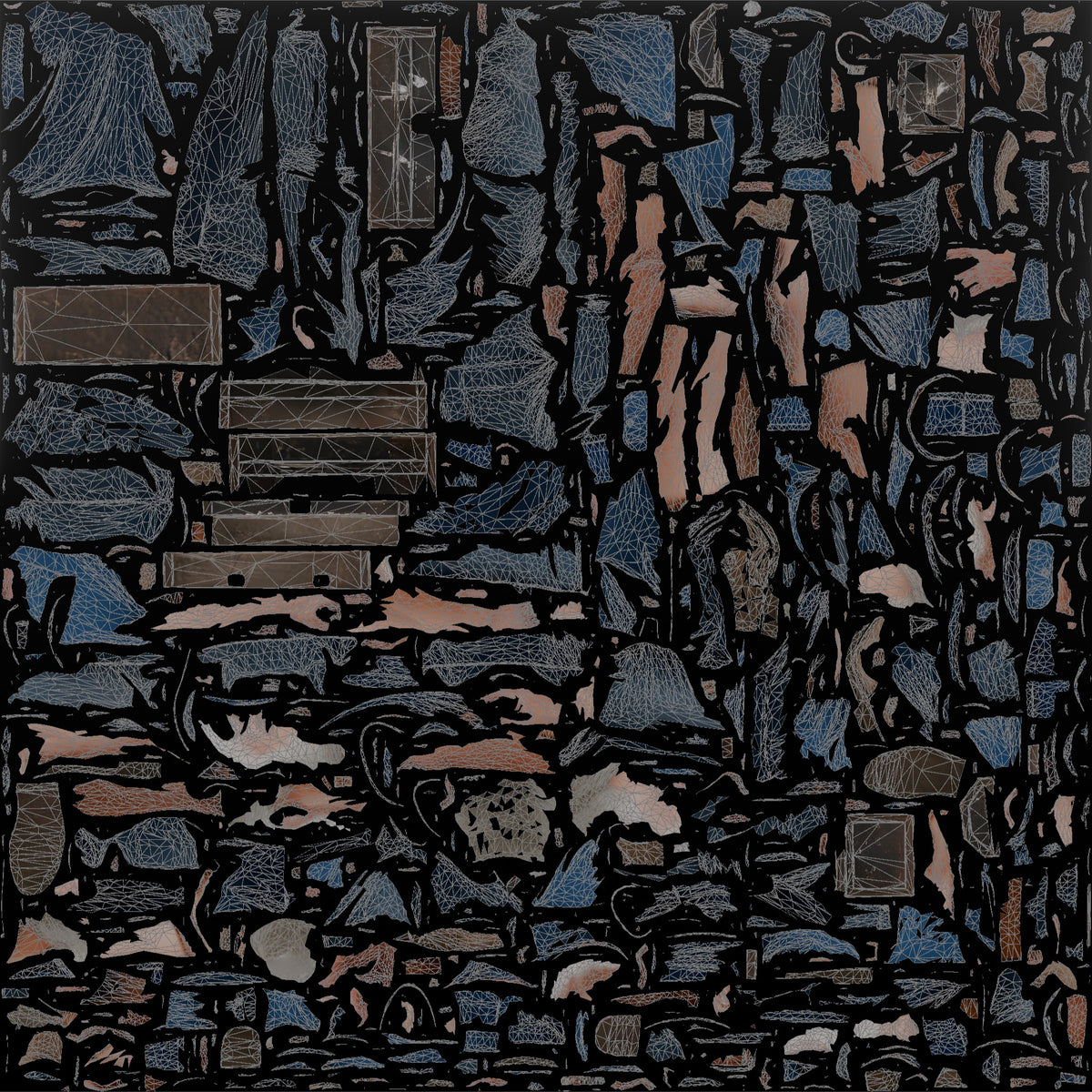 Grandfather Carrying A Toolbox By Its Handle - UV layout, base color map