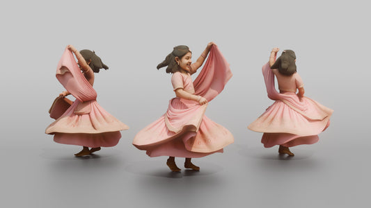 Flower Girl Spinning in a Pink Lehenga