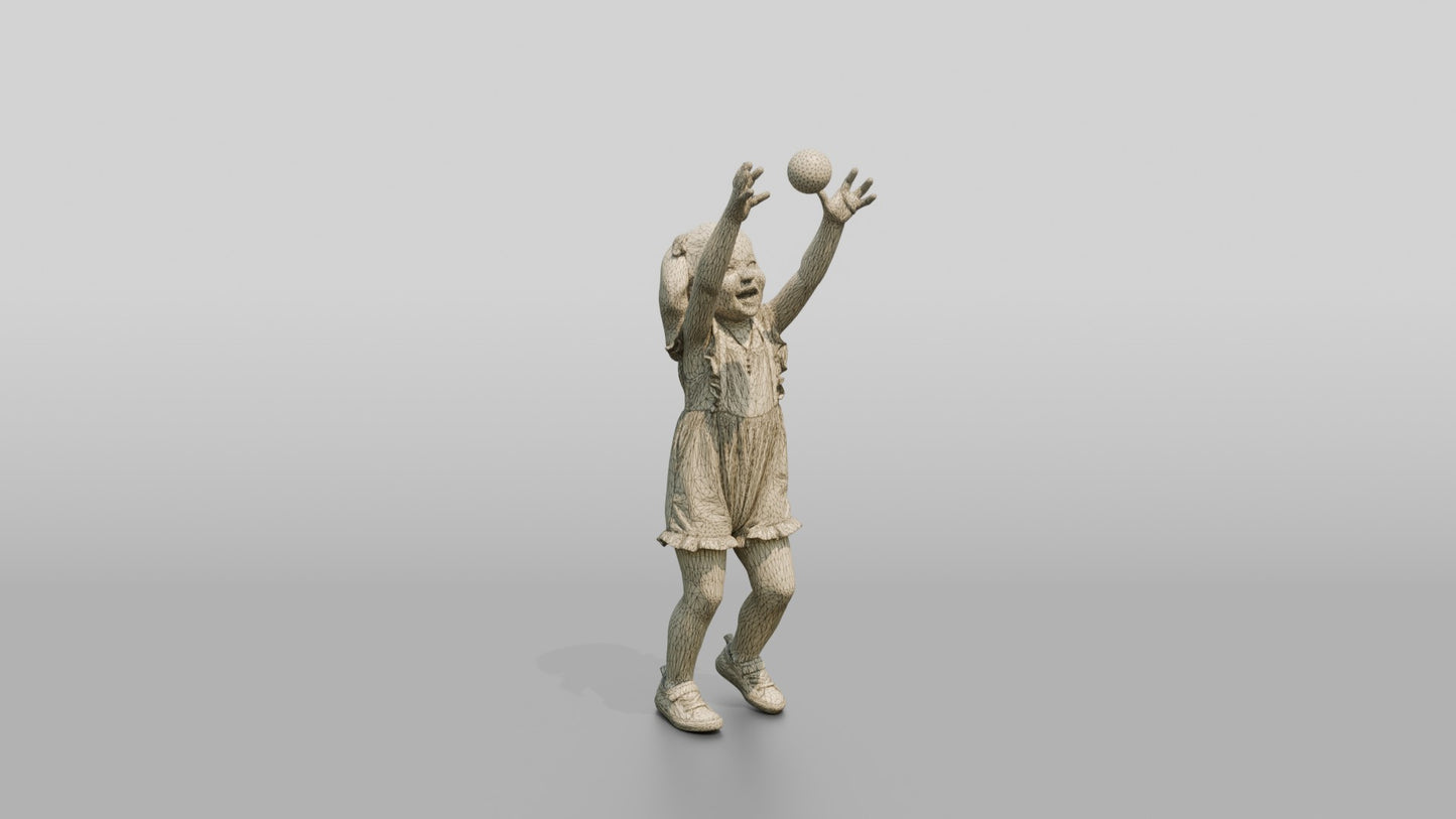 Toddler Croatian Girl Reaching for a Soap Bubble