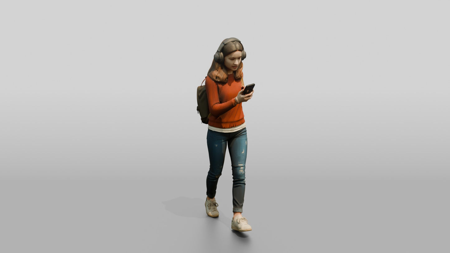 Teenage Girl Navigating with Phone