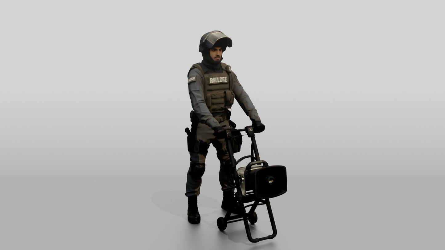 Riot Police Officer with Equipment