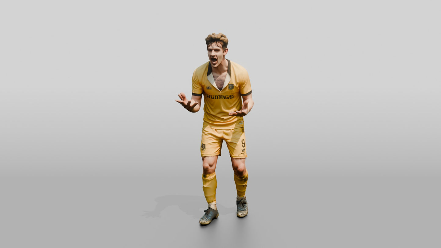 Soccer Player Shouting at the Referee