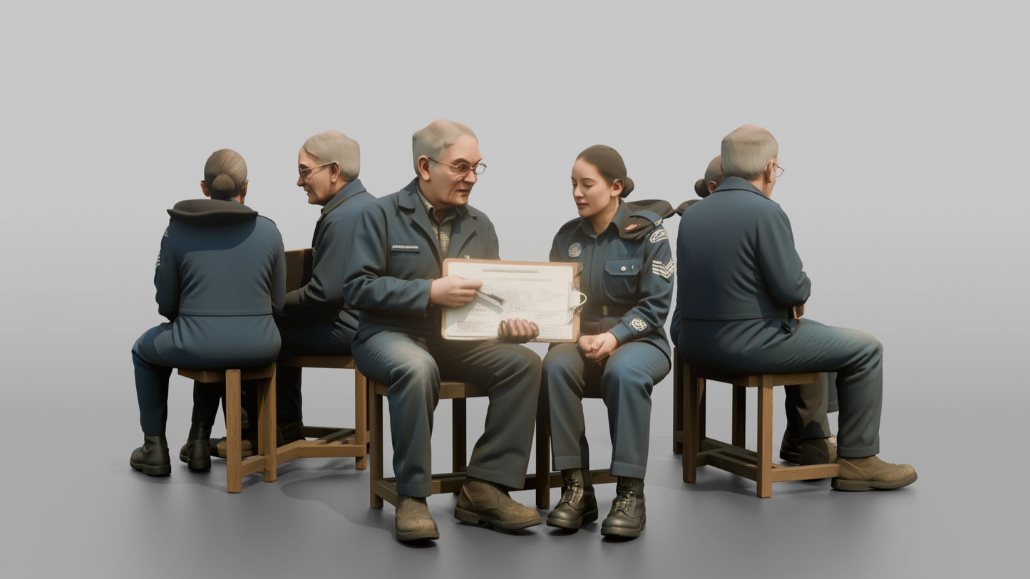 Engineer Explaining a Schematic to a Cadet