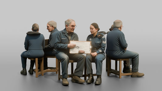 Engineer Explaining a Schematic to a Cadet