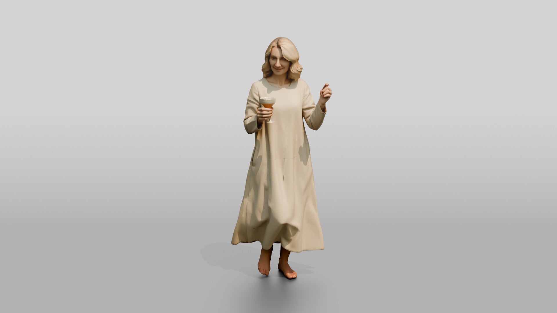 Blonde Woman with a Cocktail