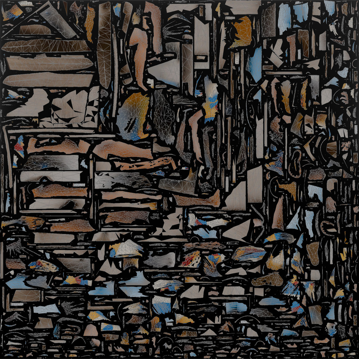 African Man with Dreadlocks Sitting in Lounge Chair - UV layout, base color map