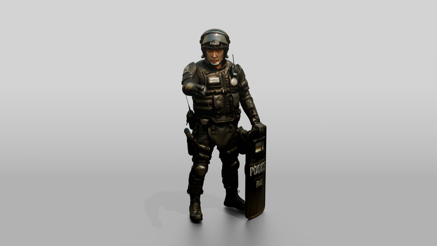 Riot Police Officer with Shield