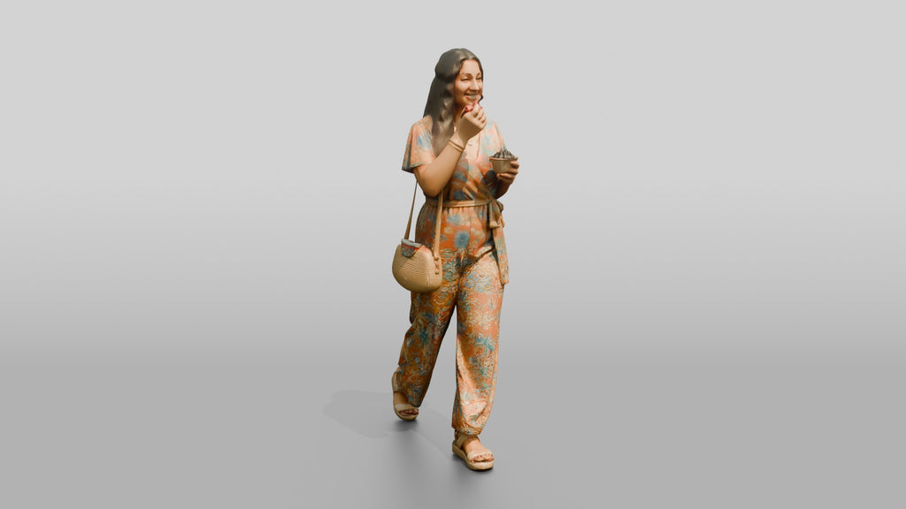 Plus-Size Young Lebanese Woman in a Summer Jumpsuit