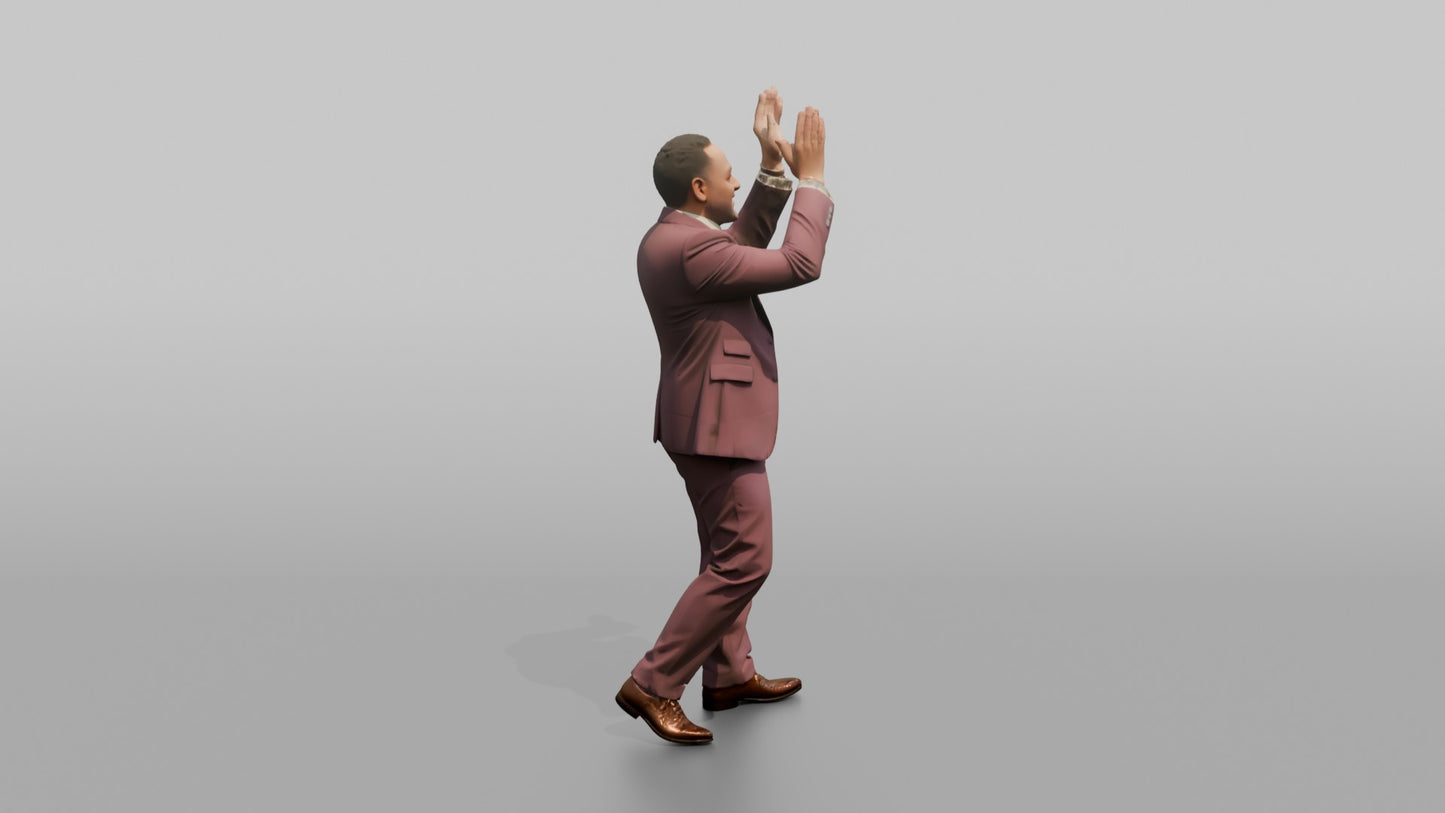 Wedding Guest Clapping with Arms Raised