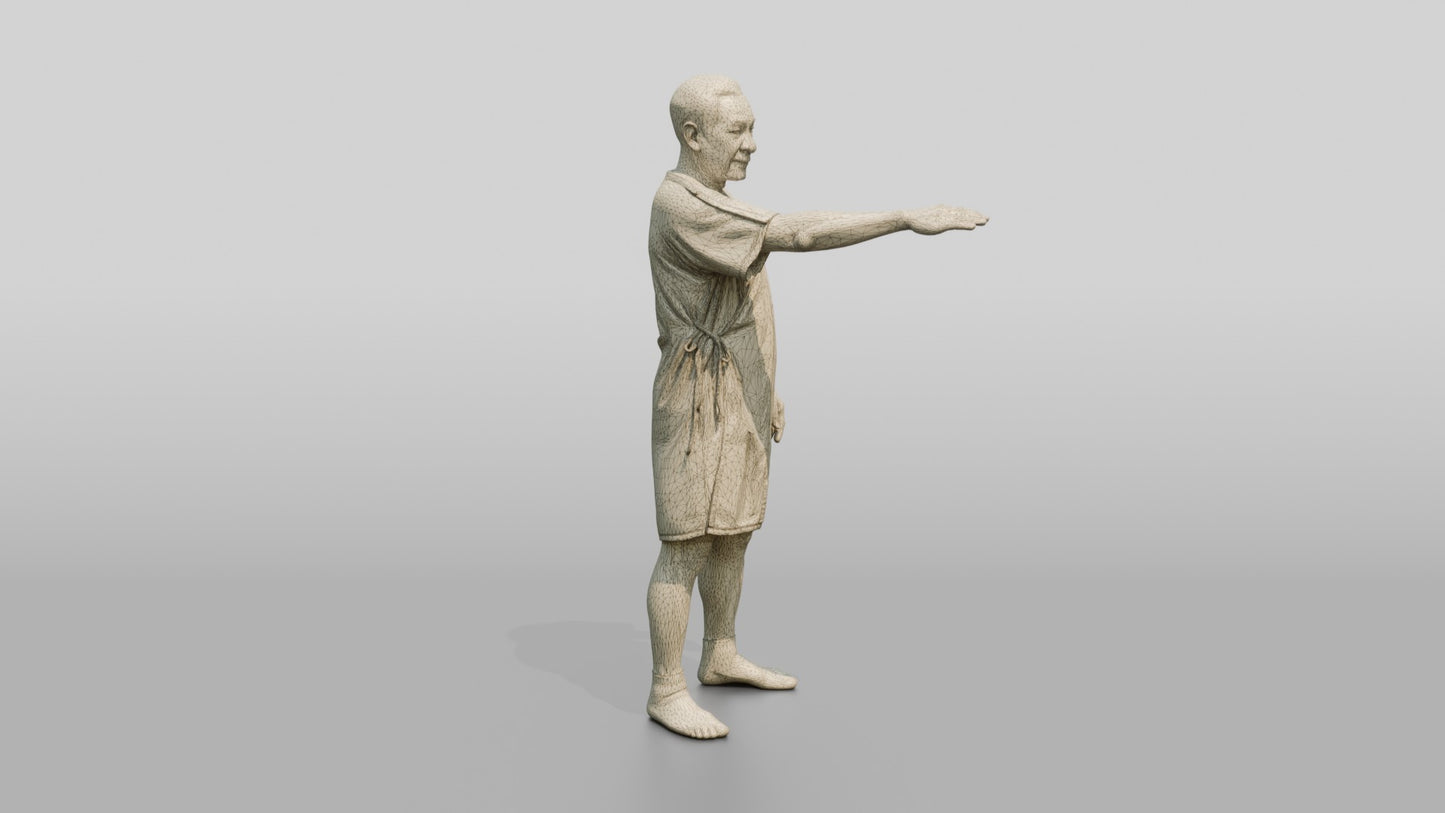 Elderly Man Patient Stretching His Arm