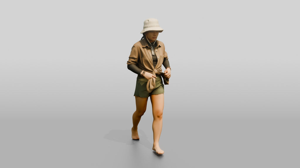 Woman Tying Linen Shirt at Waist