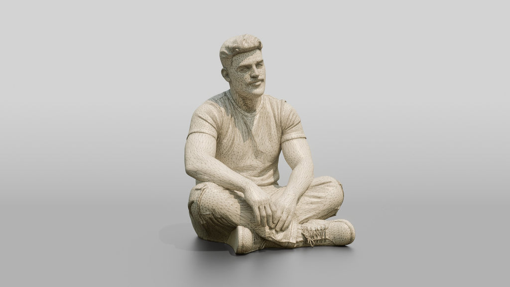 Homeless Man Sitting Cross-legged