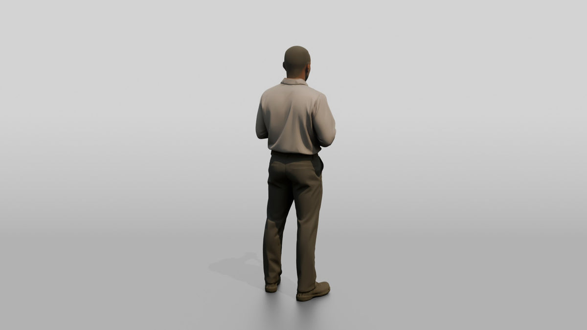 Mechanic Using a Torque Angle Gauge - 3D character model, view 3