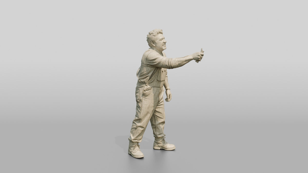 Construction Worker Man 14 - wireframe topology preview