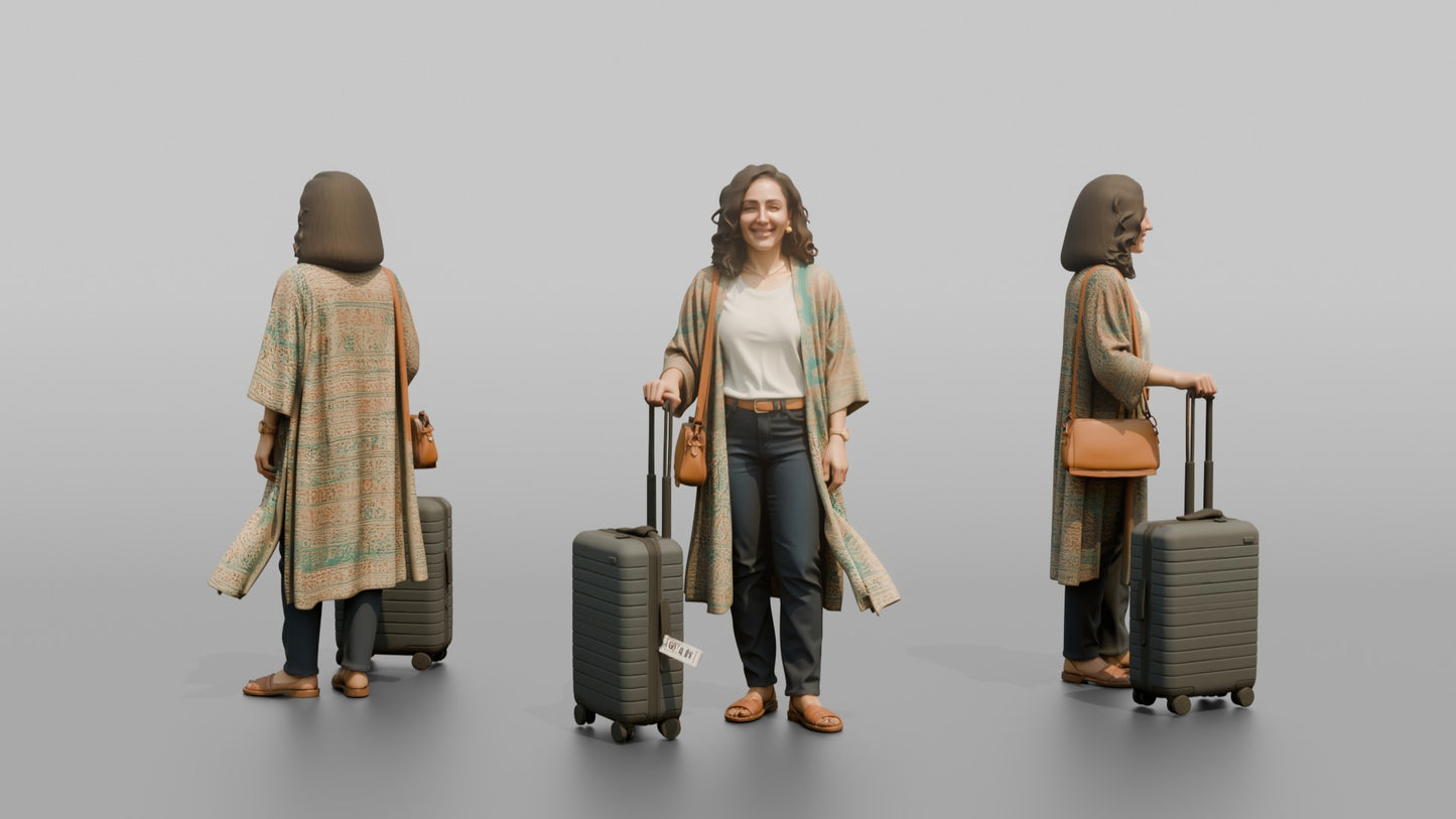 Vacationer Wearing Chic Summer Kimono Cardigan