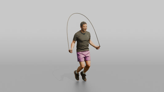 Cardio Athlete Man Mid-jump With A Jump Rope - 3D character model