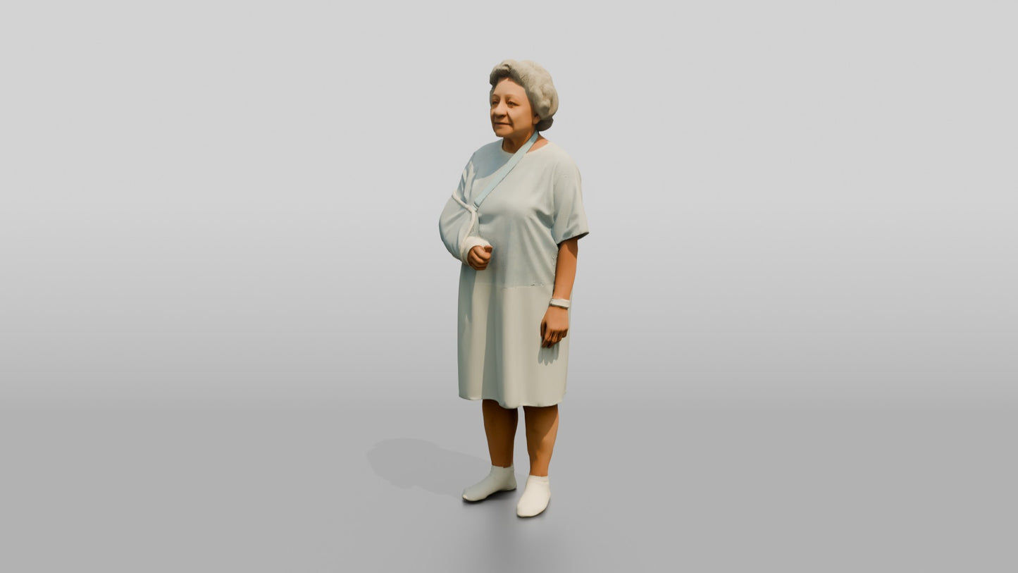 Elderly Woman Patient with Arm in a Sling