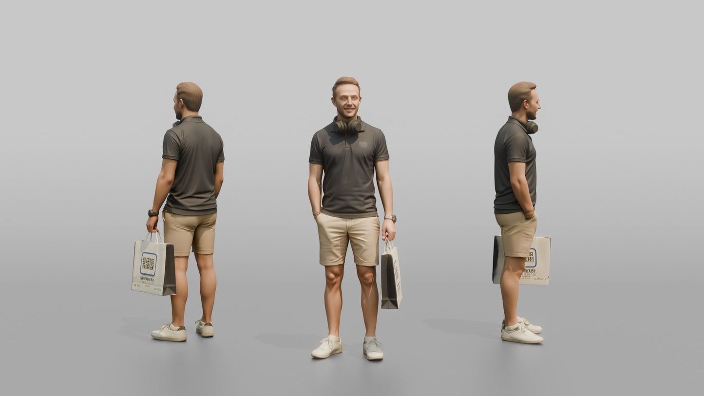 Vacationer Wearing Relaxed Polo Shirt