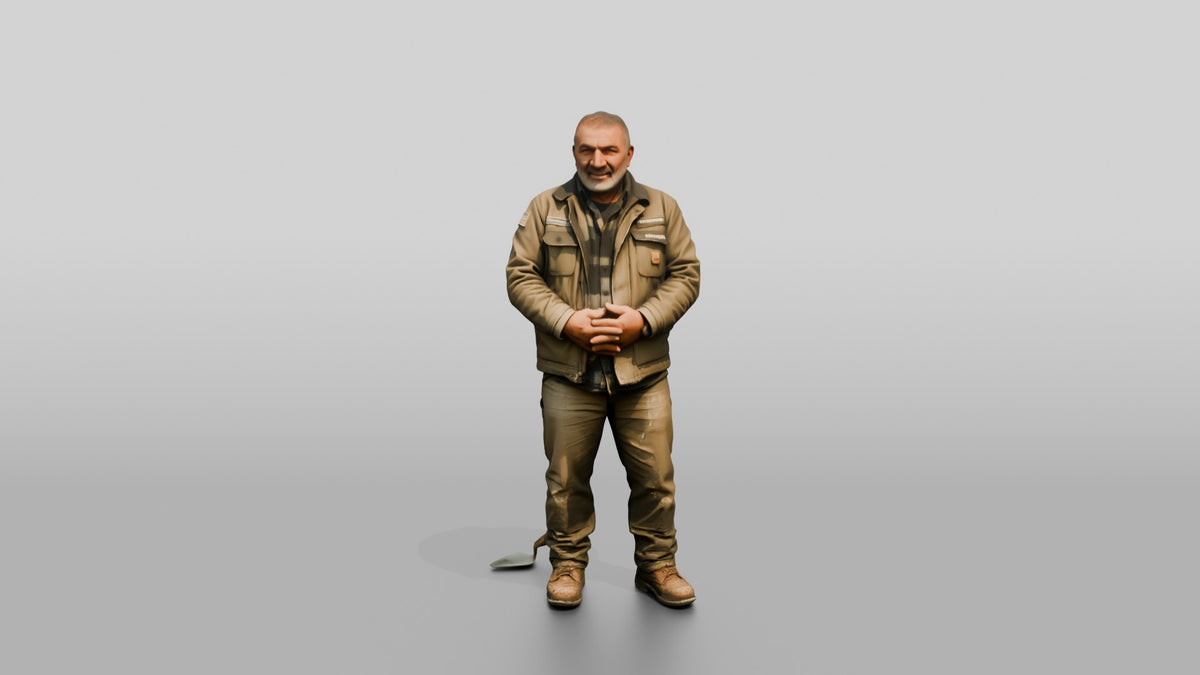 Construction Worker Man 88 - 3D character model, view 5