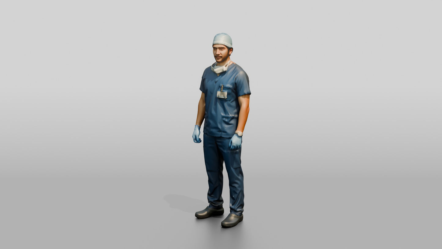 Young Hispanic Man Doctor Standing Straight
