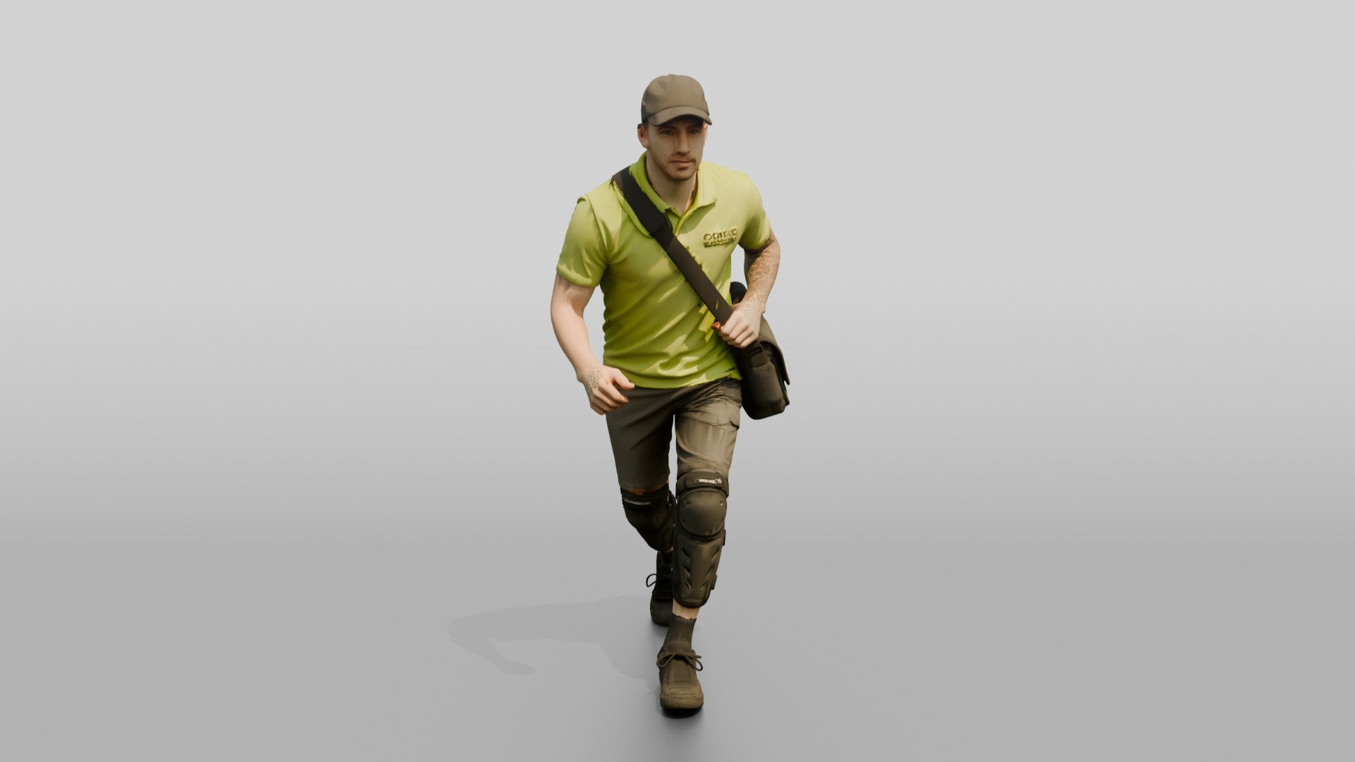 Bike Courier with Messenger Bag